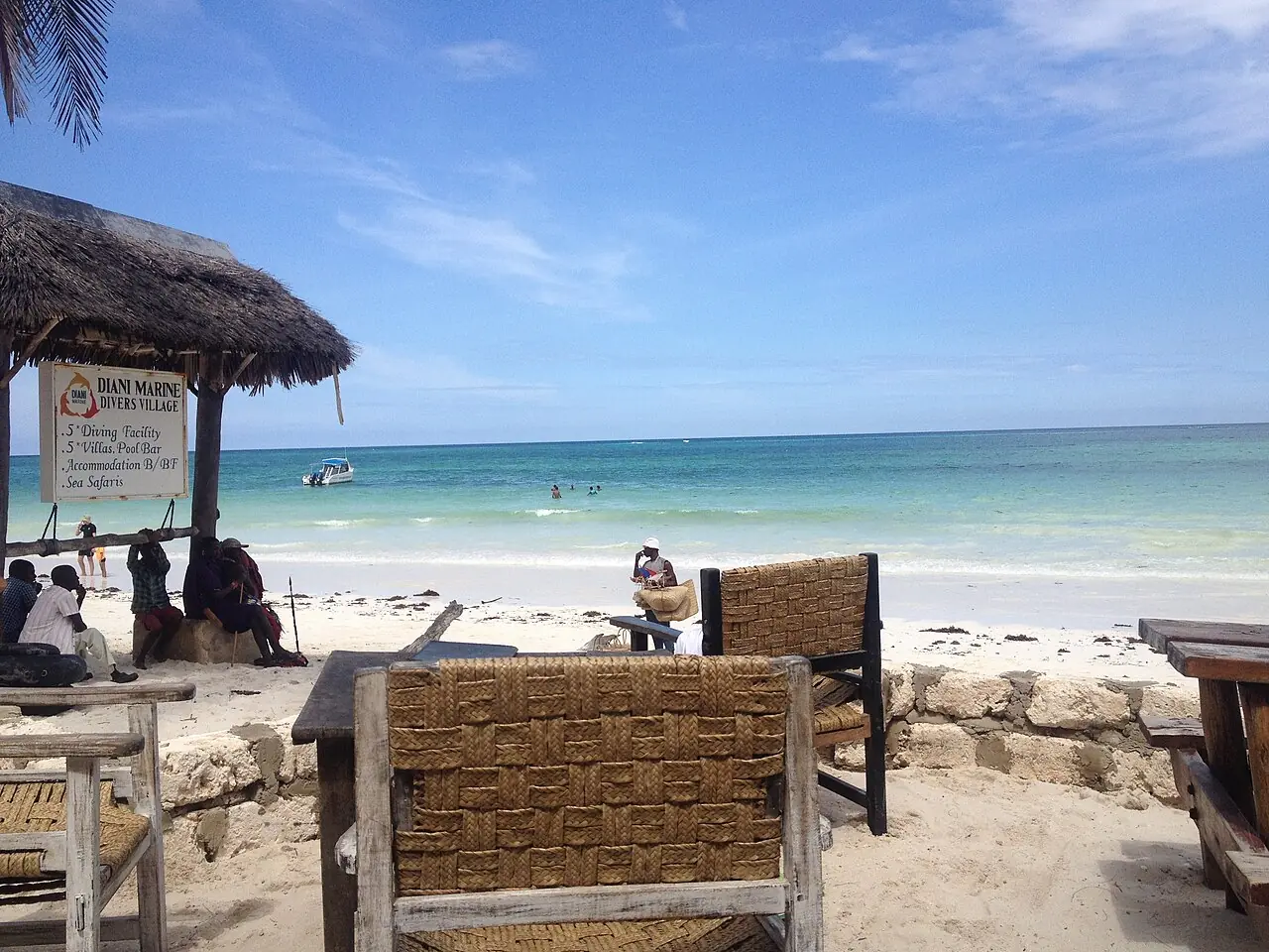 Diani Beach looking out over the Indian Ocean, Kenya.