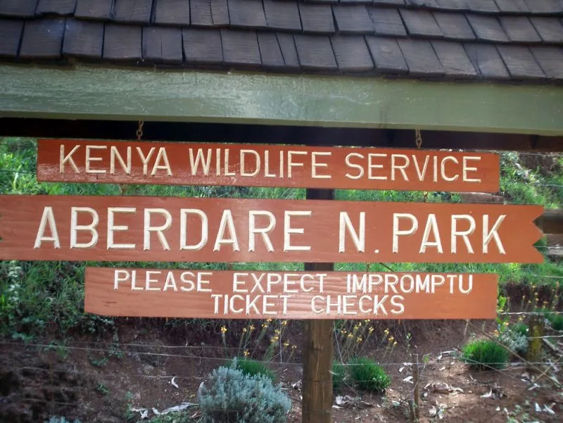 Entrance to Aberdare National Park, Kenya.