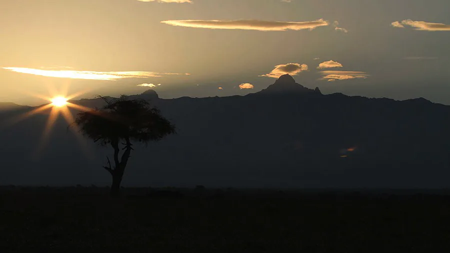 Mount Kenya viewed from Ol Pejeta Conservancy.