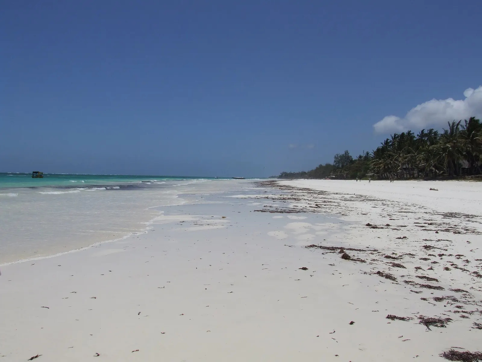 White sand and the Indian Ocean at Diani Beach, Kenya.