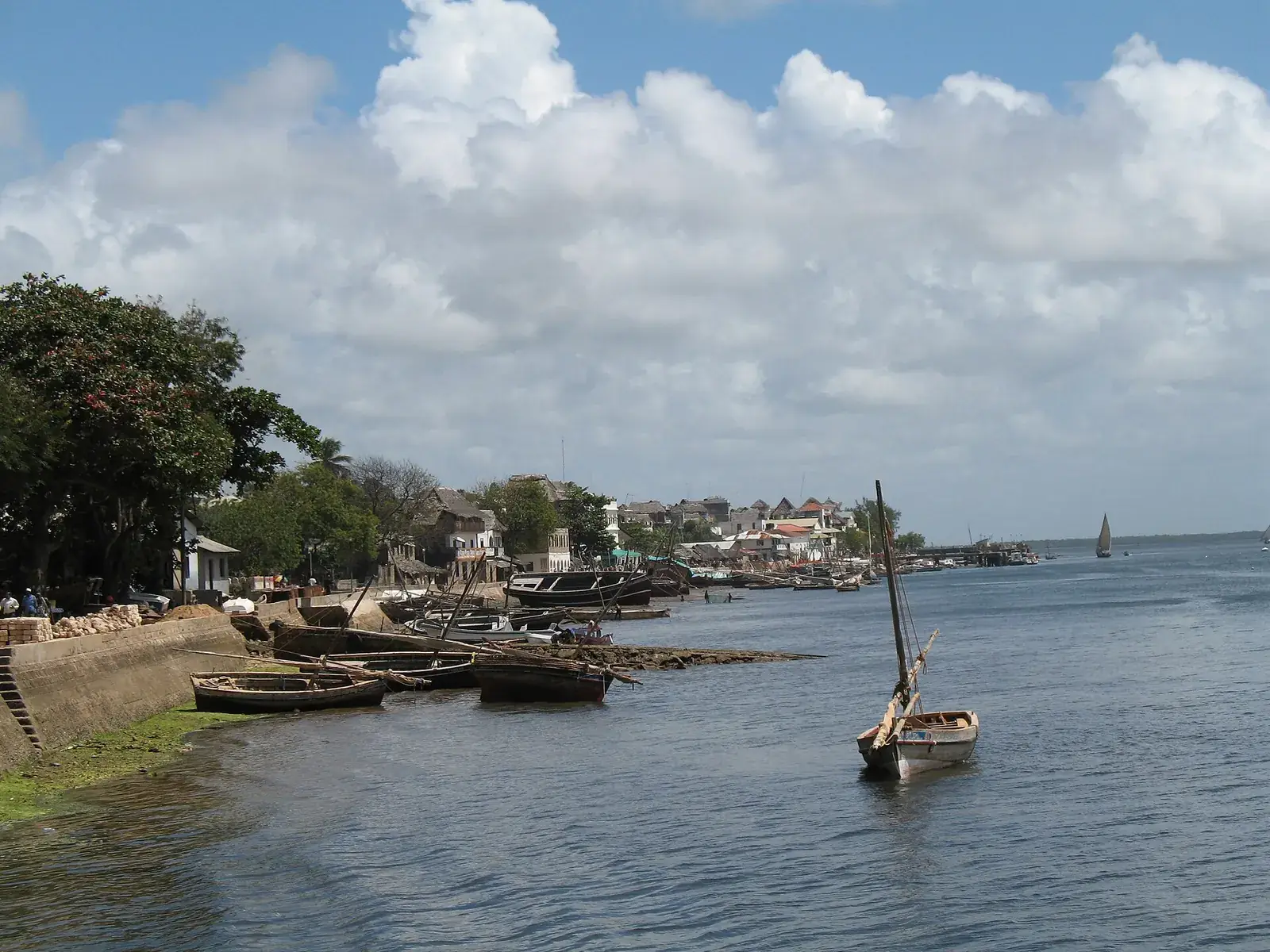 Lamu town’s seafront viewed from the water.