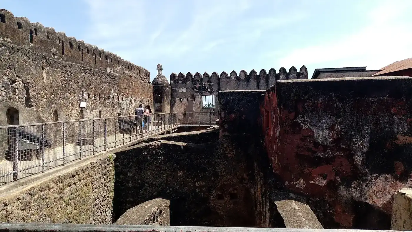 Stone walls of Fort Jesus in Mombasa, Kenya.